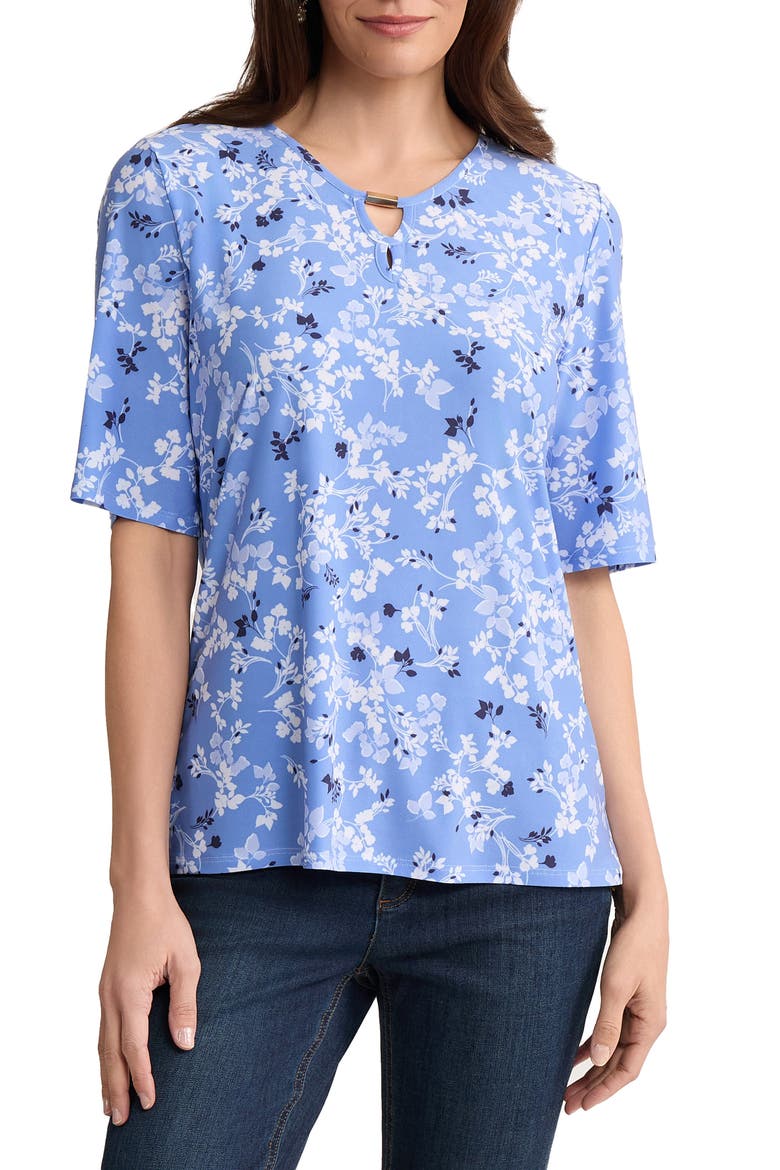 Double Keyhole Top, Main, color, BLUE HORIZON MULTI