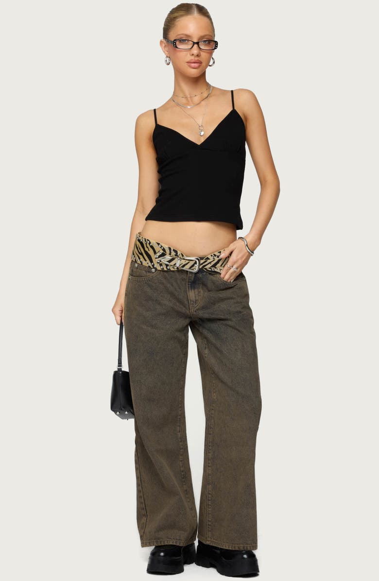 EDIKTED Zahra Low Rise Baggy Wide Leg Jeans, Alternate, color, Brown-Washed
