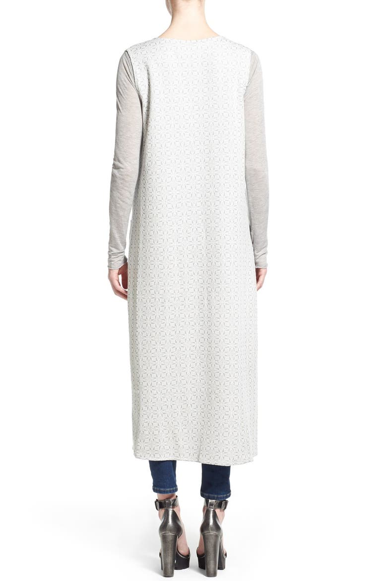 'Ivory' Longline Vest, Alternate, color, GREY/WHITE