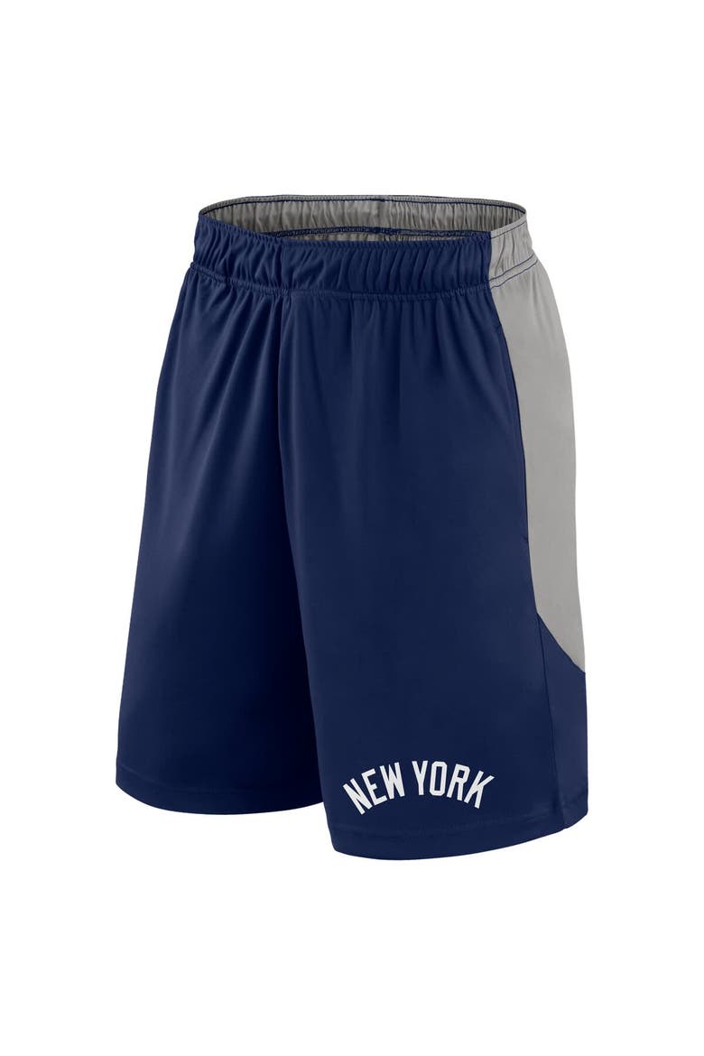 Men's Fanatics Navy/Gray New York Yankees Launch Polyester Shorts, Alternate, color, Navy