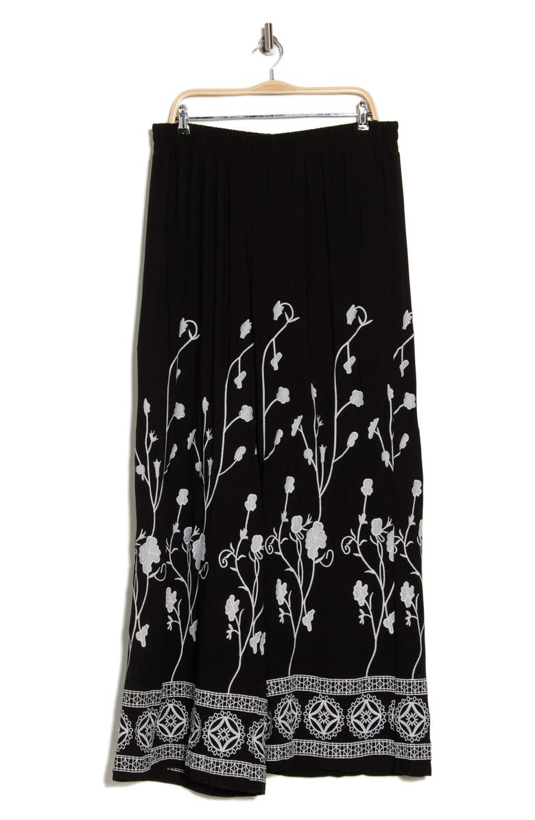 Forgotten Grace Embroidered Wide Leg Pants, Alternate, color, Black/ White