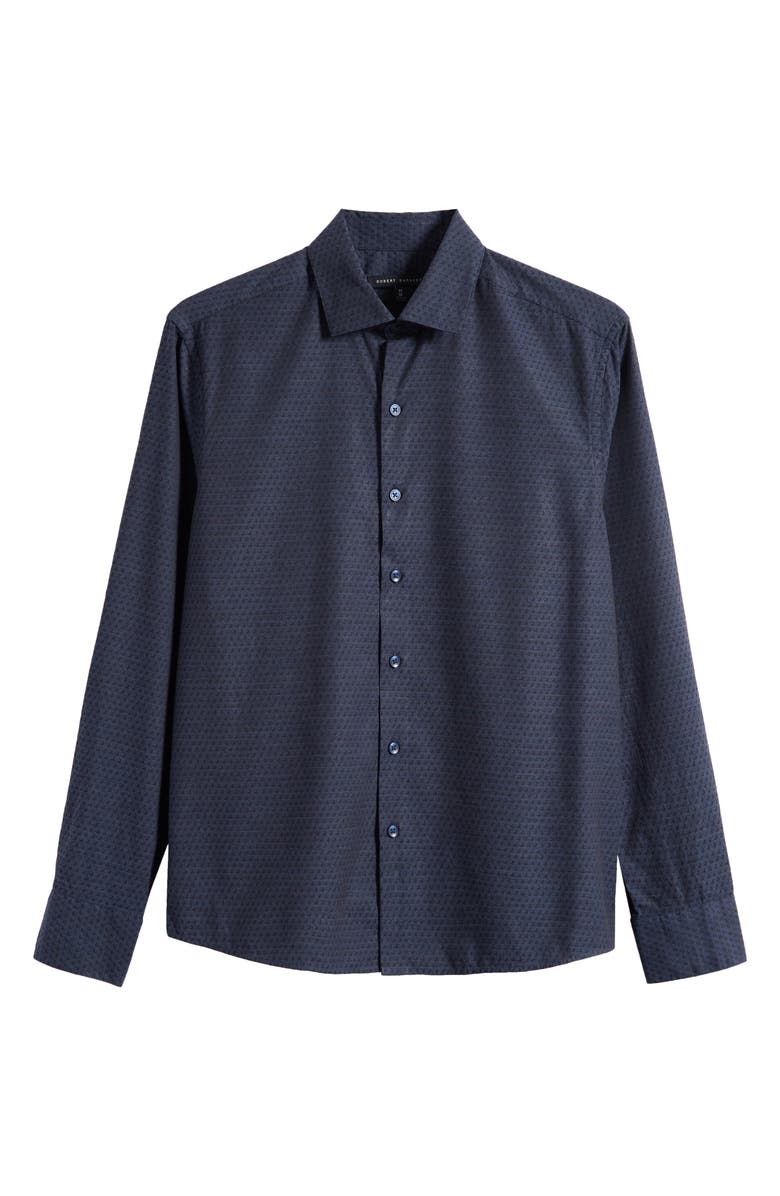 Robert Barakett Clement Dot Jacquard Cotton Button-Up Shirt, Alternate, color, Navy