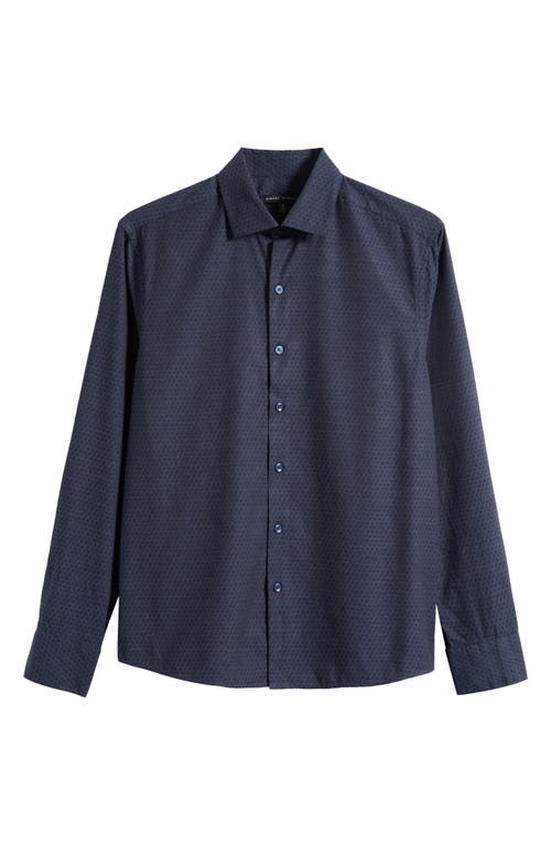 Robert Barakett Clement Dot Jacquard Cotton Button-up Shirt In Animal Print