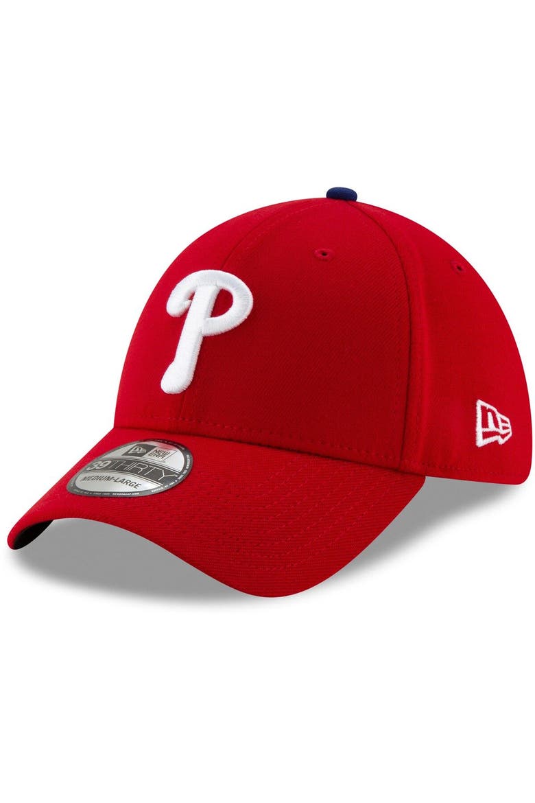 Men's New Era Red Philadelphia Phillies Game Team Classic 39THIRTY Flex Hat, Main, color, RED