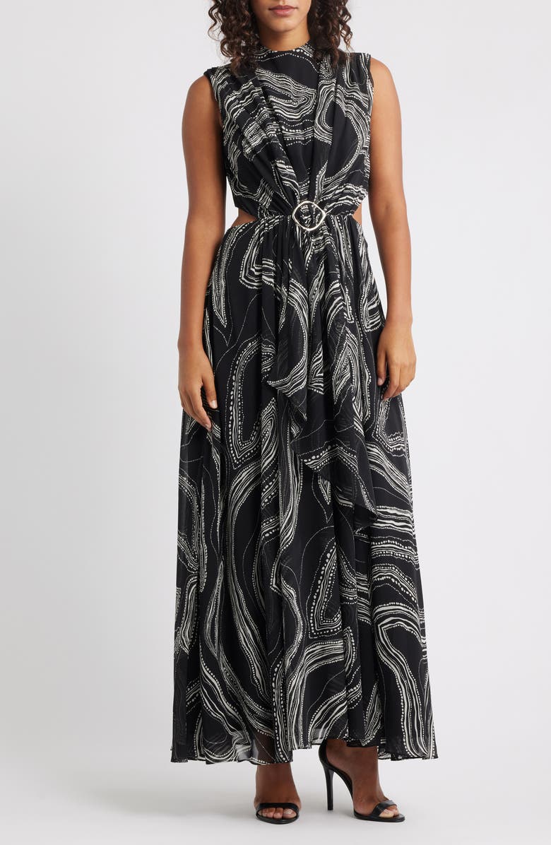 Parker The Evette Cutout Sleeveless Maxi Dress, Main, color, Rich Black