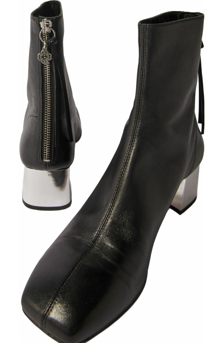 maje Square-toed leather boots, Alternate, color,