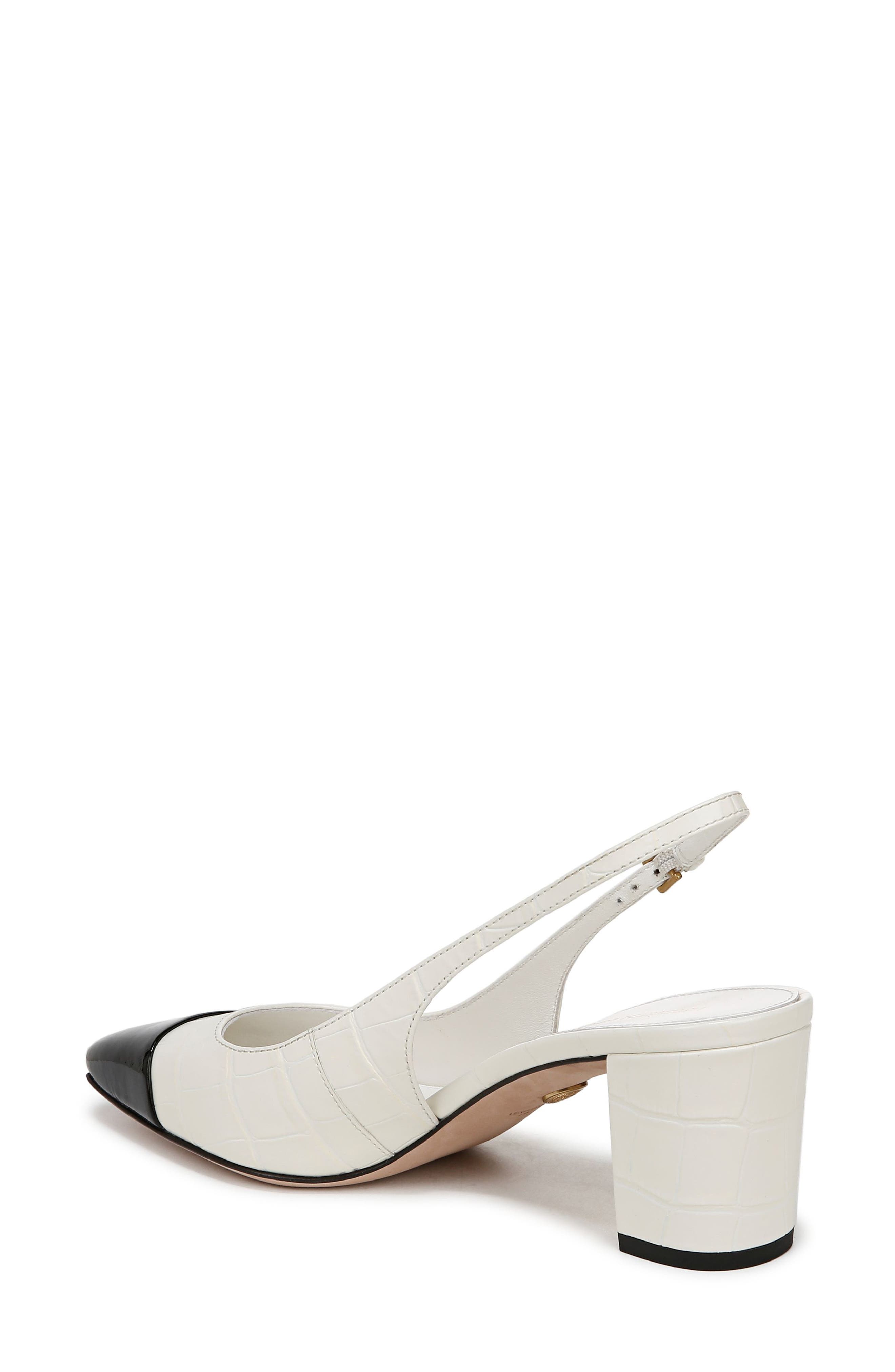 Veronica Beard Cecile Cap Toe Slingback Pump, Alternate, color, Coconut/ Black