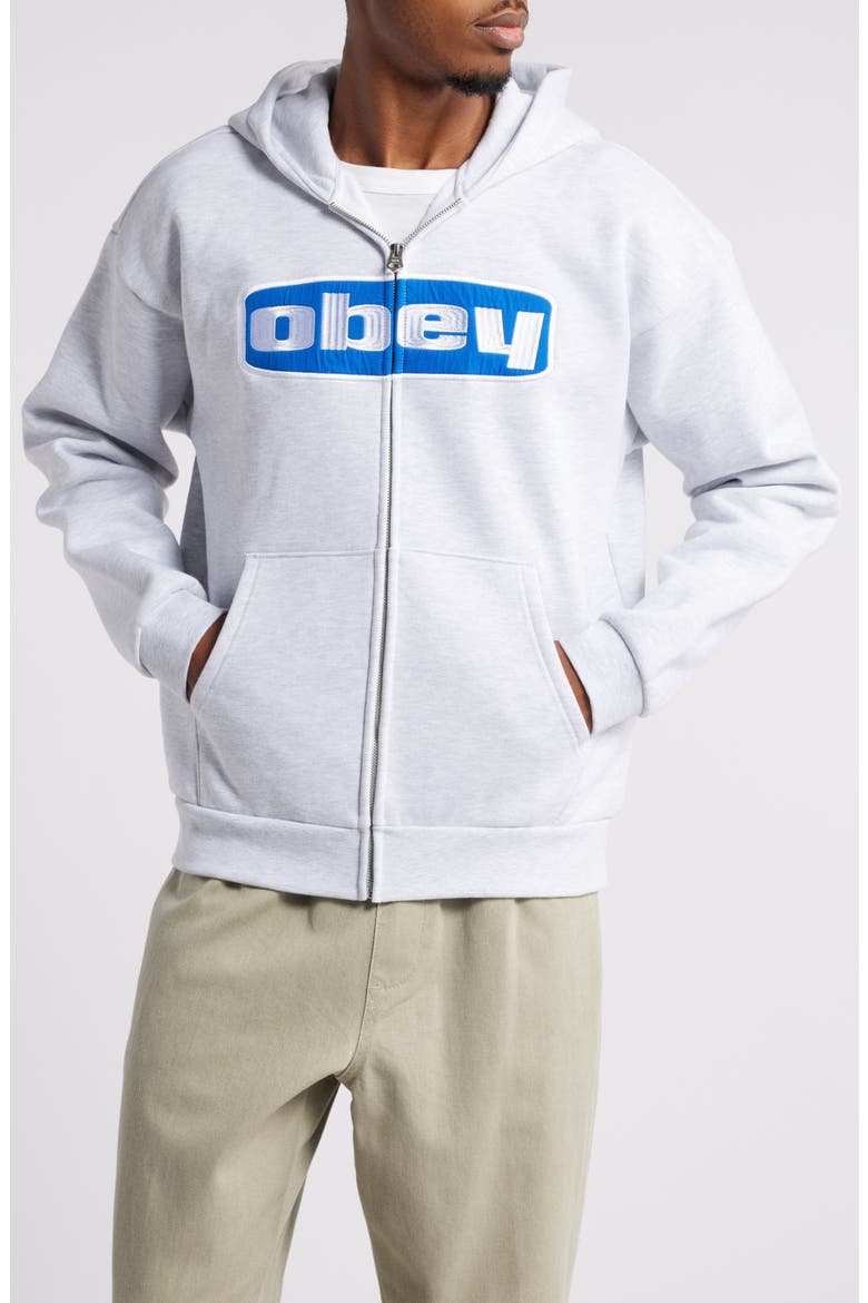 Boxed In Extra Heavy Zip Hoodie, Alternate, color, ASH GREY