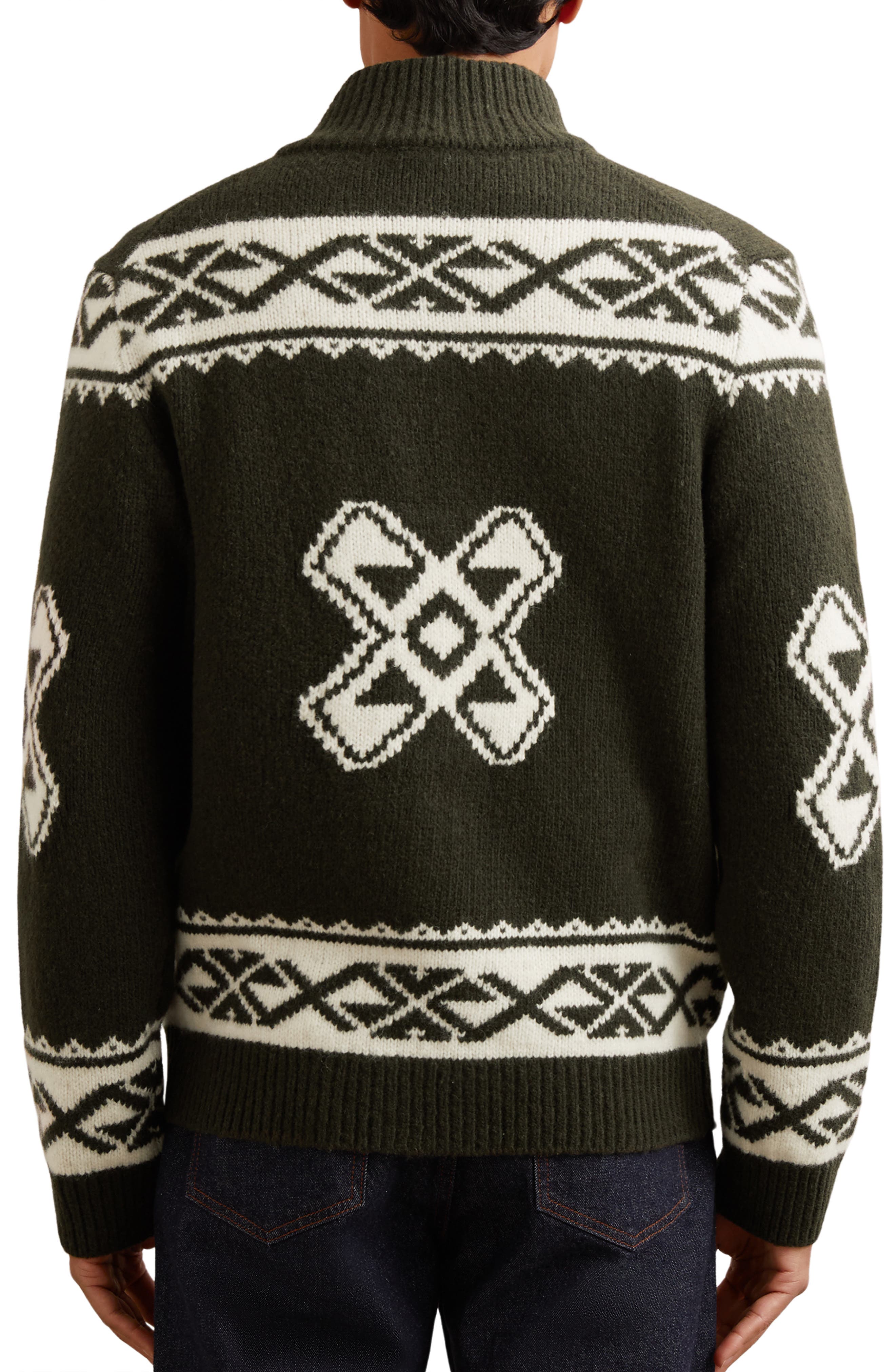 Hans Pattern Zip-Up Cardigan - image 2