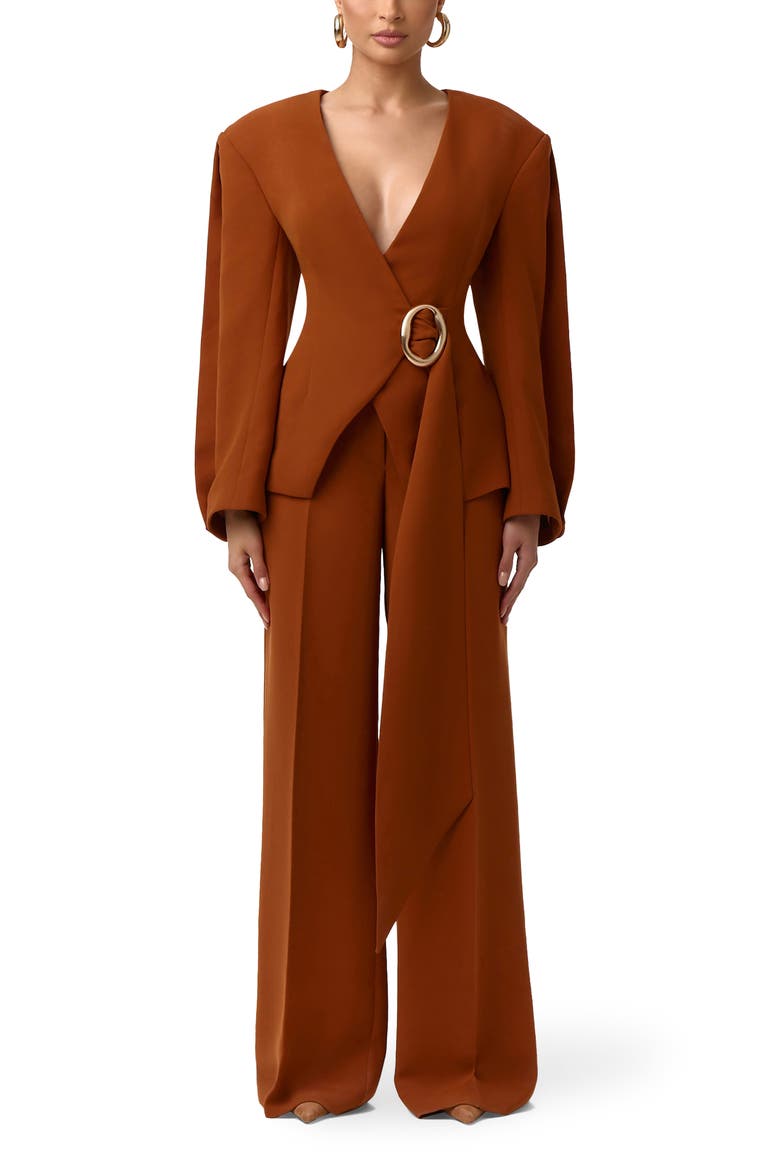 Ring Belted Blazer, Alternate, color, CARAMEL