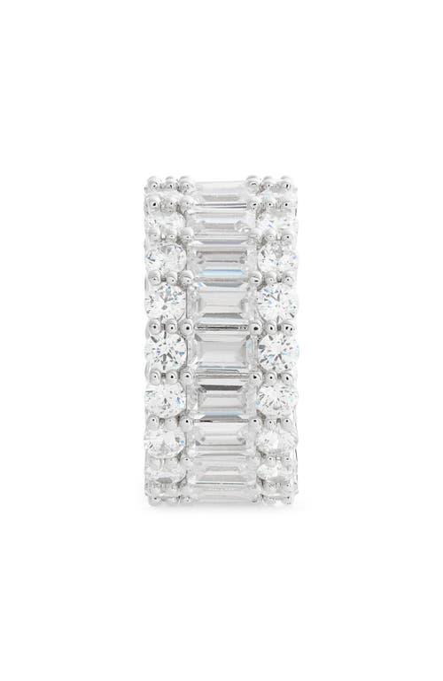 Nordstrom Channel Set Cubic Zirconia Wide Eternity Ring In Clear- Silver