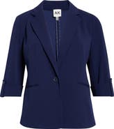 AK ANNE KLEIN Roll-Tab Sleeve Jacket