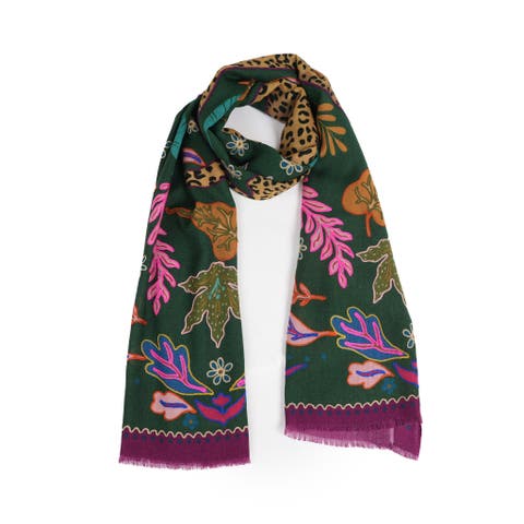 Wild Grace Wool Embroidered Scarf
