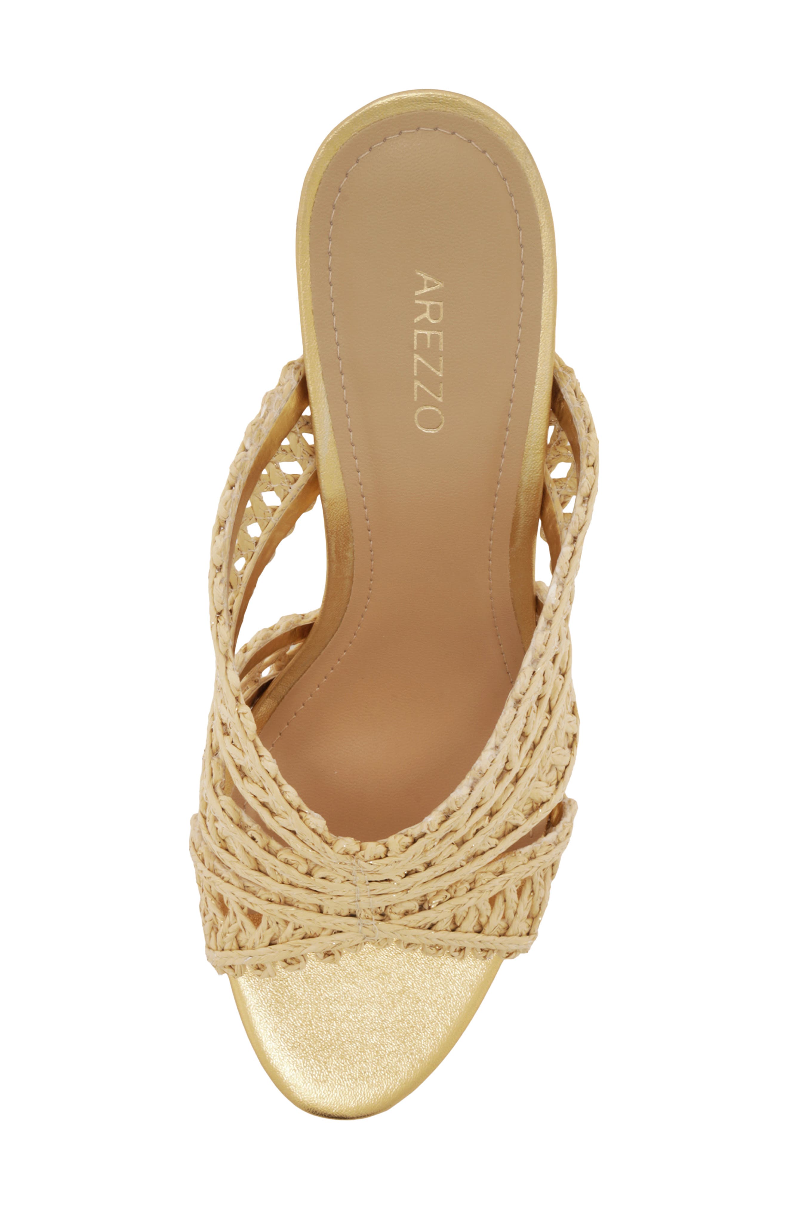 Arezzo Ciara Block Heel Sandal, Alternate, color, Natural Gold