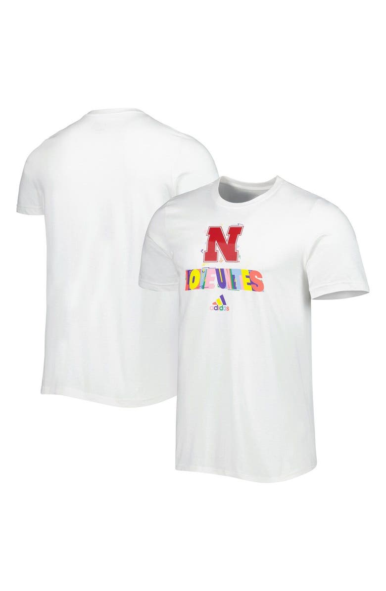 adidas Men's adidas White Nebraska Huskers Pride Fresh T-Shirt, Main, color, 