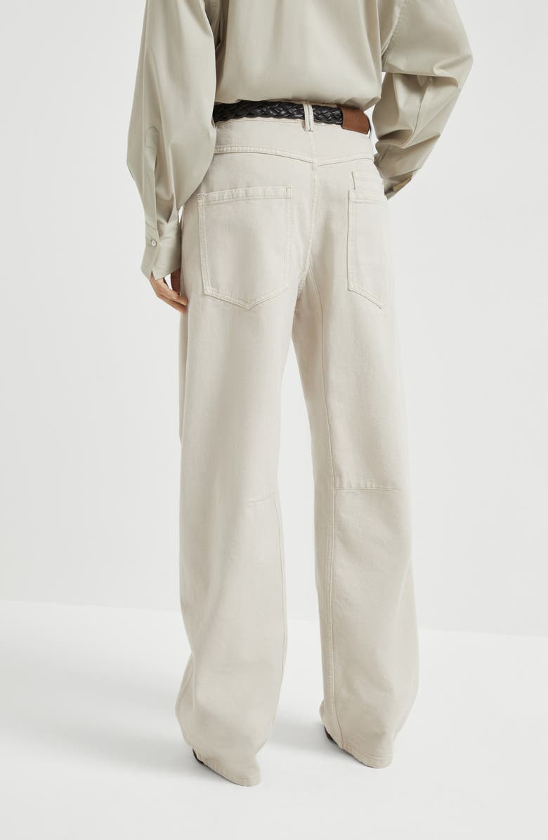 Brunello Cucinelli Curved Soft trousers, Alternate, color, Cool Beige