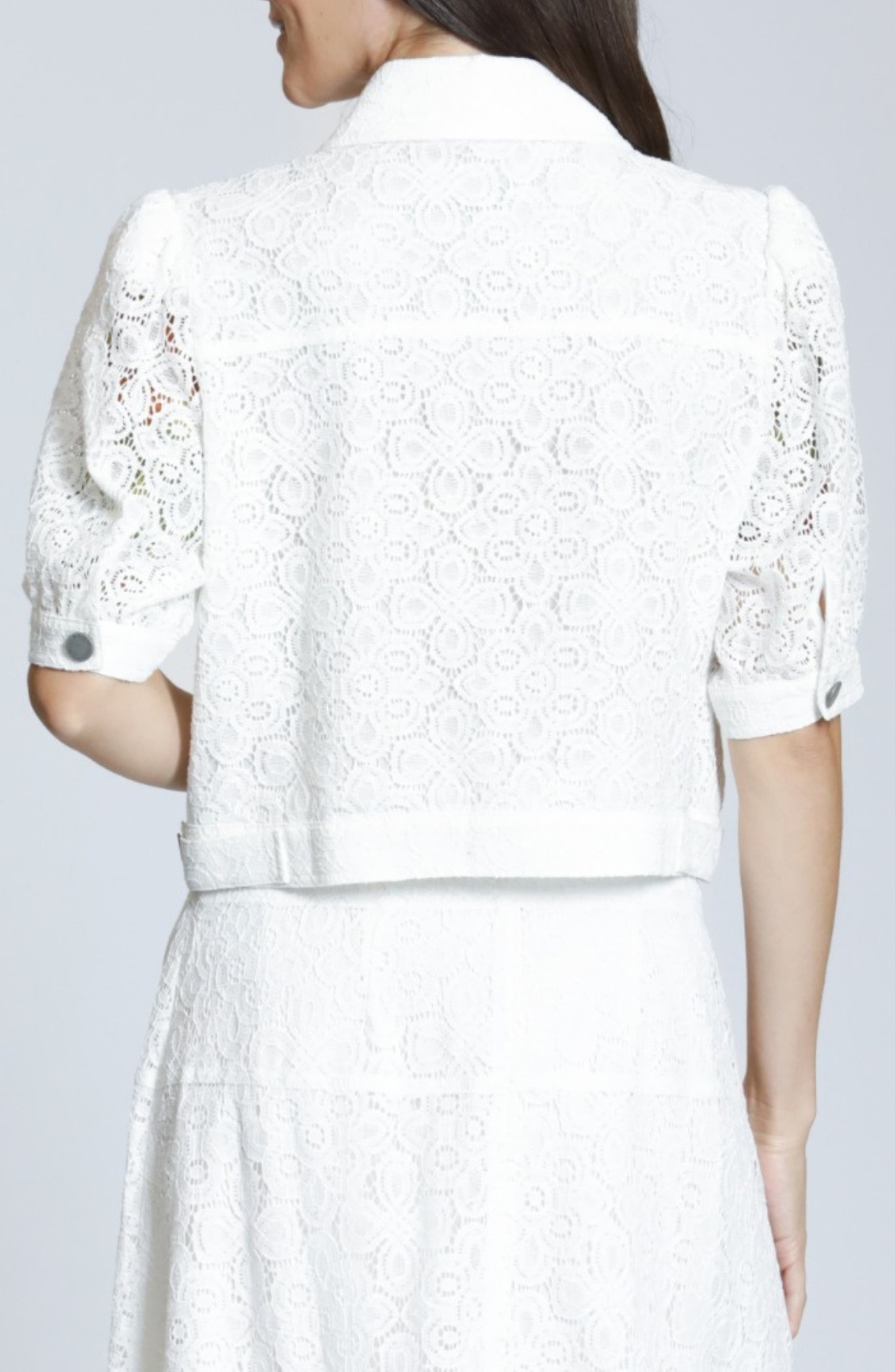 Elbow Sleeve Lace Trucker Jacket - image 2