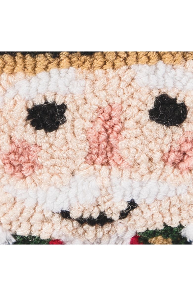 C&F Home Nutcracker Hooked Small/Petite Christmas Accent Pillow, 8" x 8", Alternate, color, Blue