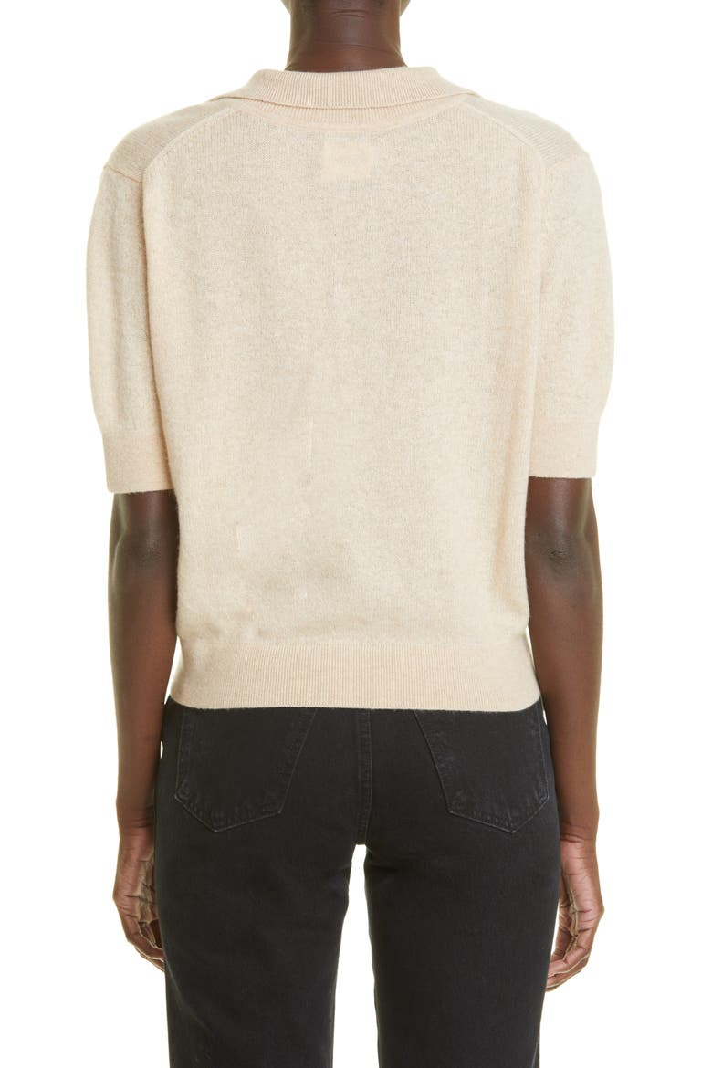 Jo Shrunken Stretch Cashmere Polo Sweater, Alternate, color, BUTTERSCOTCH