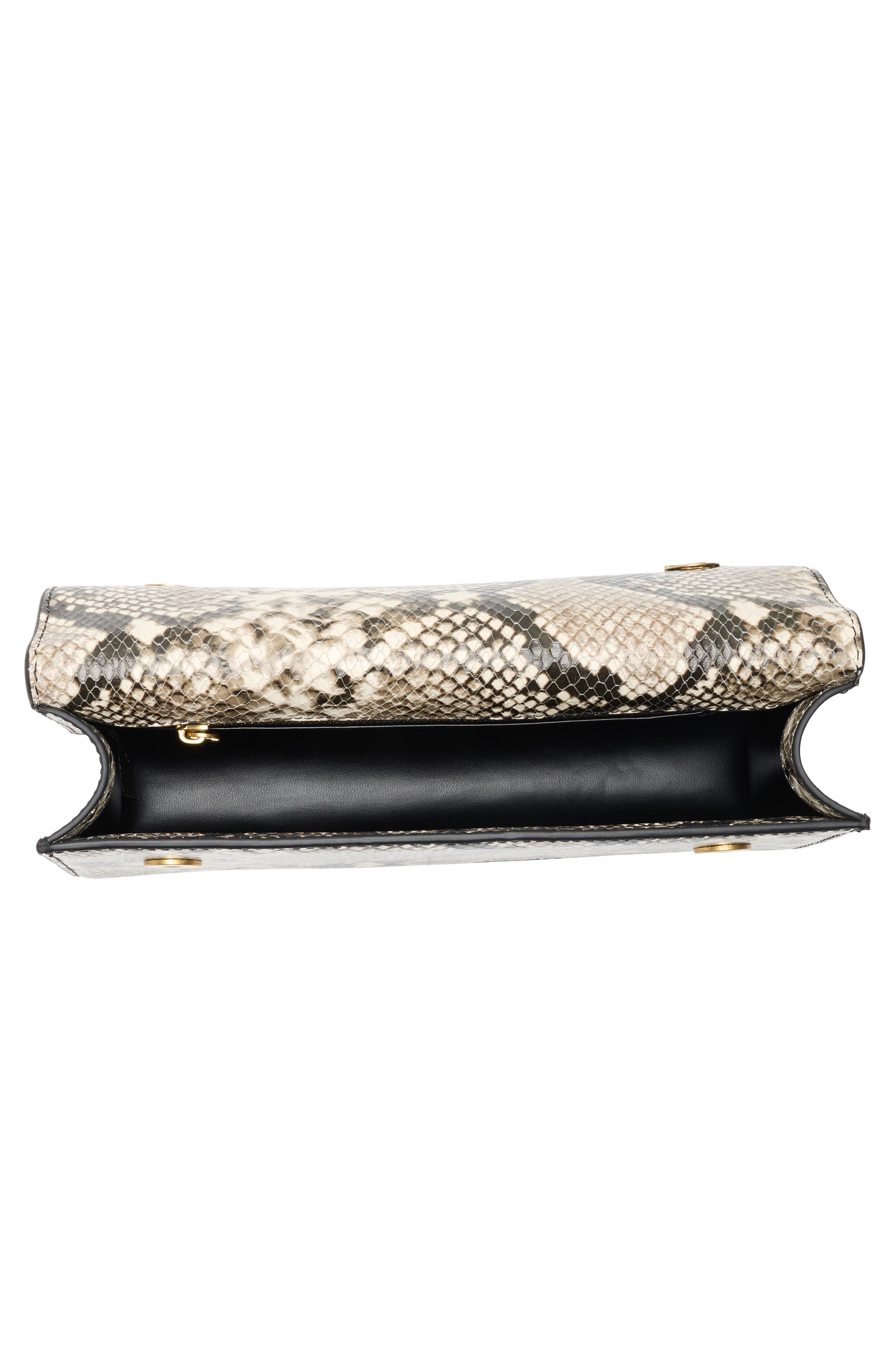 Off-White Jitney Snake Embossed Leather East/West Top Handle Bag, Alternate, color, Snake