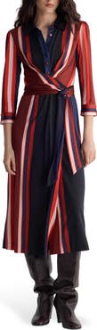 Diane von Furstenberg Sana Two Stripe Midi Wrap Dress
