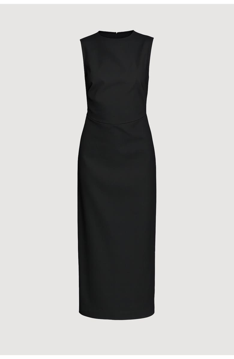 Modern Citizen Inari Cotton Twill Boat-Neck Dress, Alternate, color, Black