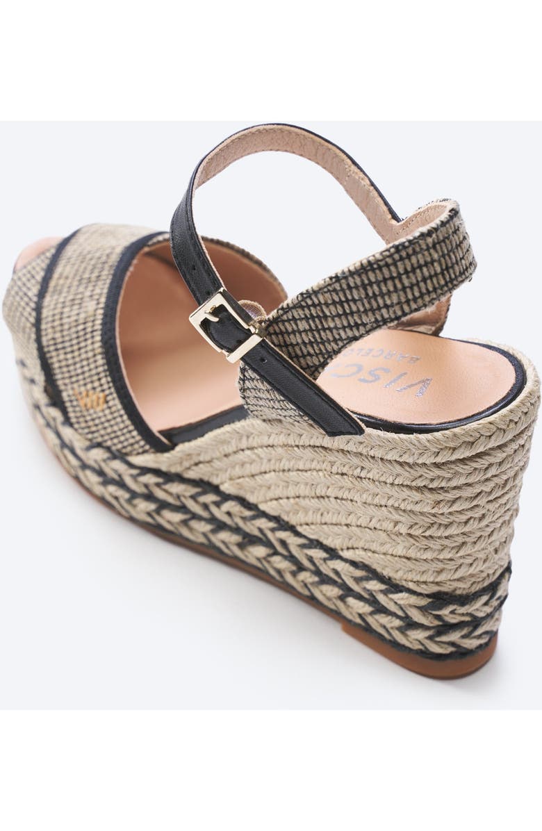 VISCATA Empuria Canvas Espadrille Sandal Wedges, Alternate, color, Black