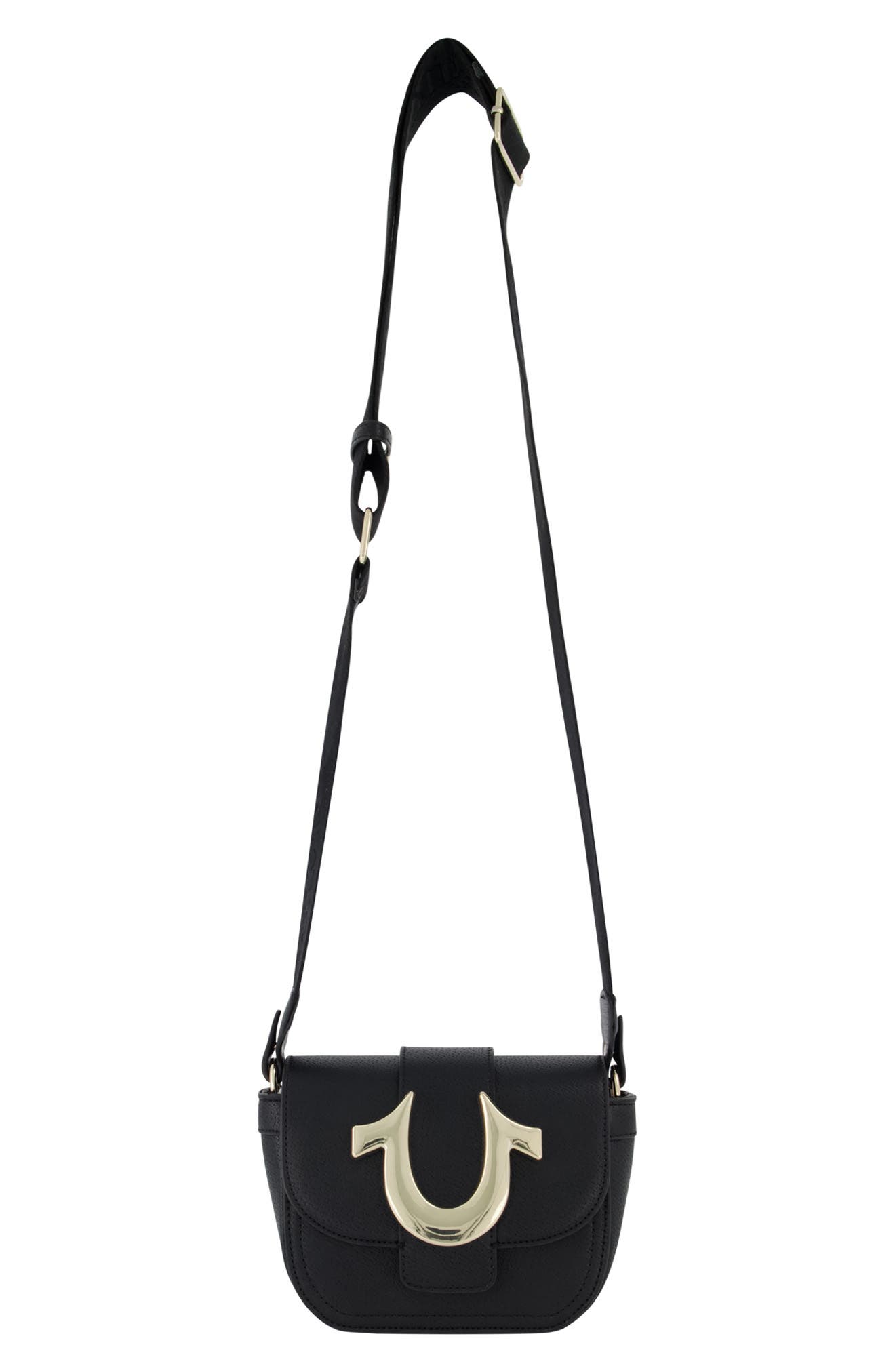 True Religion Mini Flap Crossbody Bag, Alternate, color, Black