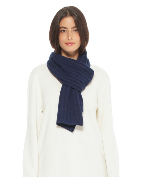 Pure Cashmere Plush-Ribbed Scarf