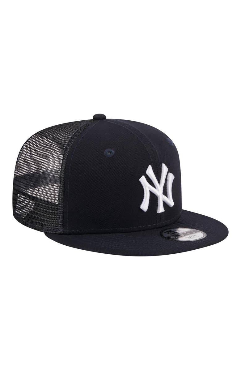 New Era Youth New Era Navy New York Yankees 9FIFTY Trucker Snapback Hat, Alternate, color, Navy