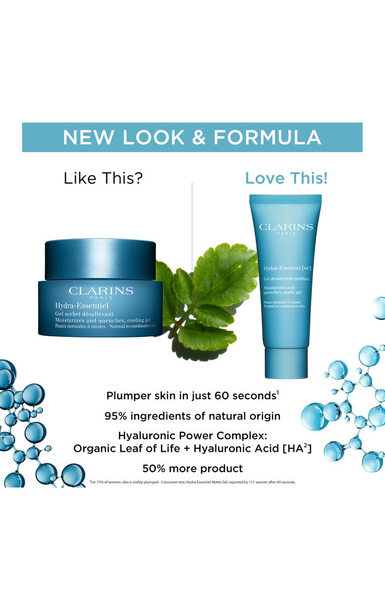 Clarins Hydra Essentiel Matte Gel Moisturizer with Double Hyaluronic Acid, Alternate, color,