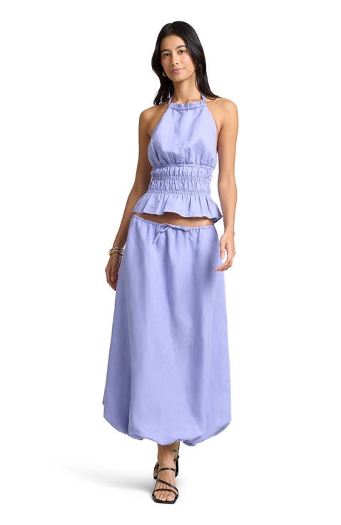 Air Linen Bubble Maxi Skirt