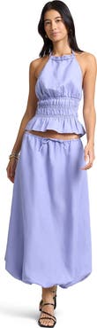 Onia Air Linen Bubble Maxi Skirt