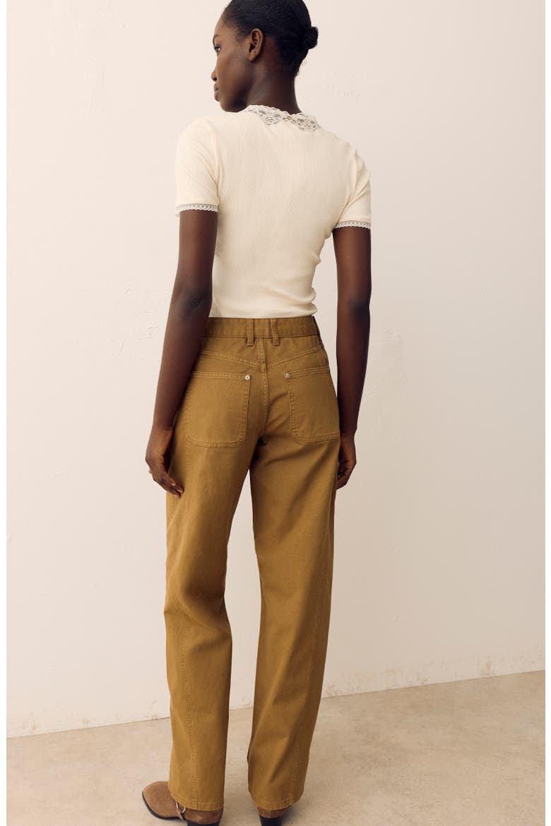 High Waist Tapered Trousers, Alternate, color, SANDSTONE BROWN