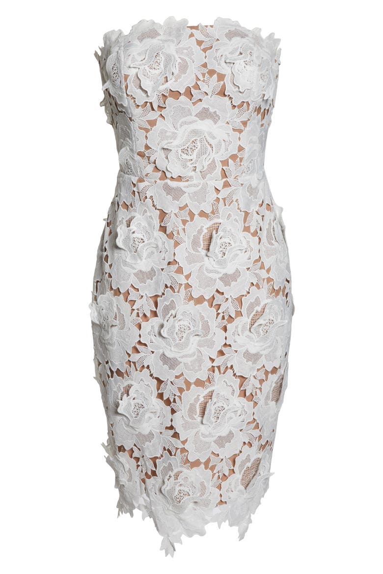 Jade Strapless Lace Dress, Alternate, color, WHITE-NUDE