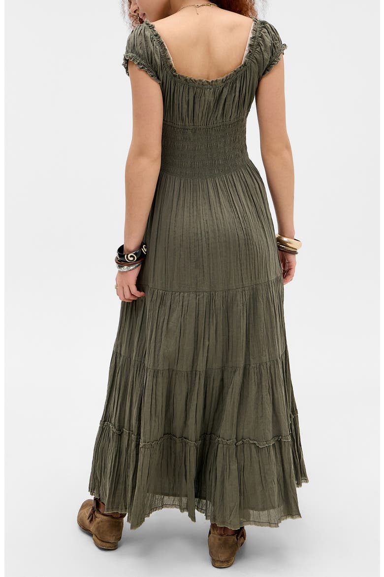 Samira Smocked Maxi Dress, Alternate, color, KHAKI