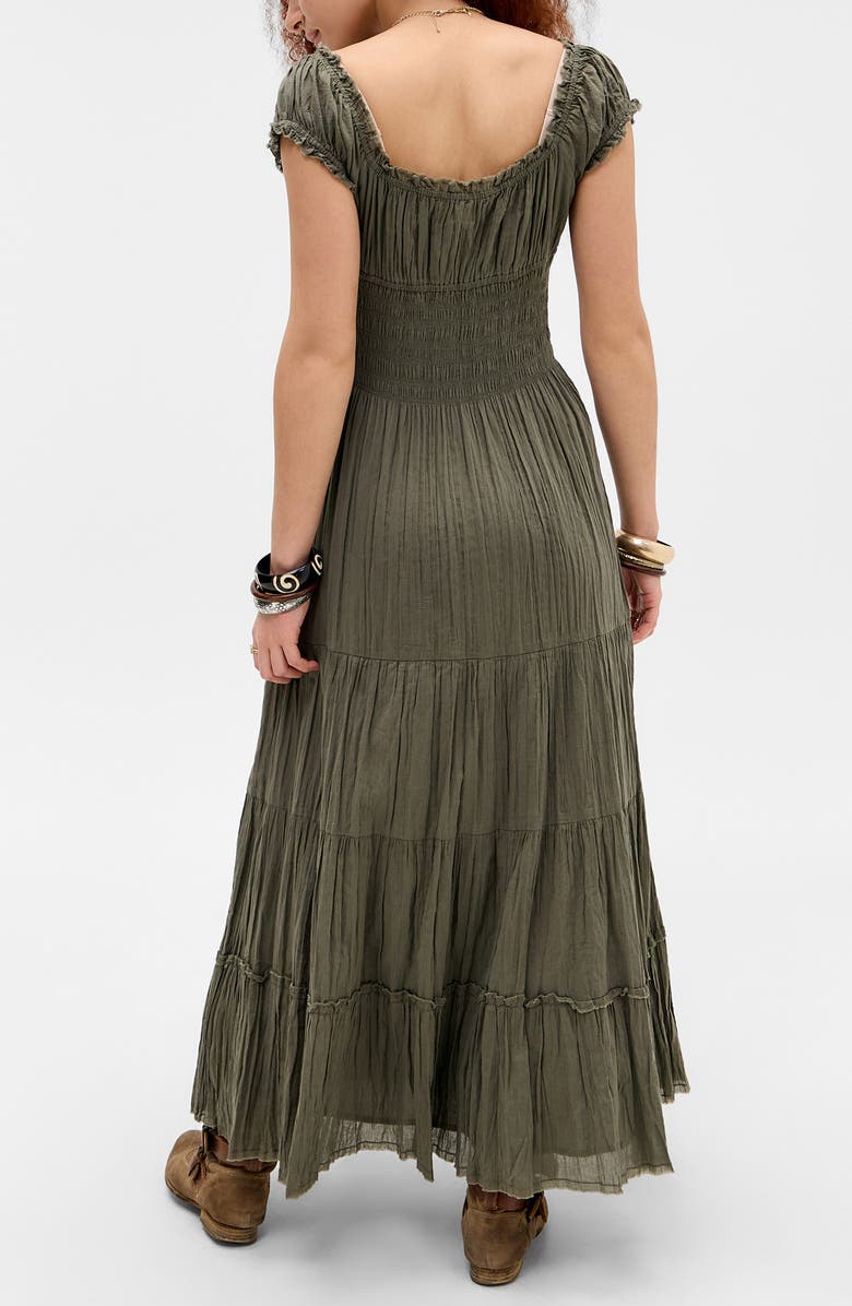 BDG Urban Outfitters Samira Smocked Maxi Dress, Alternate, color, Khaki