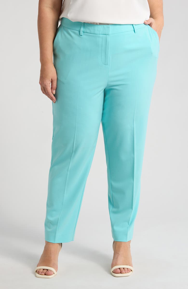 Tahari ASL Classic Straight Leg Pants, Main, color, Turquoise