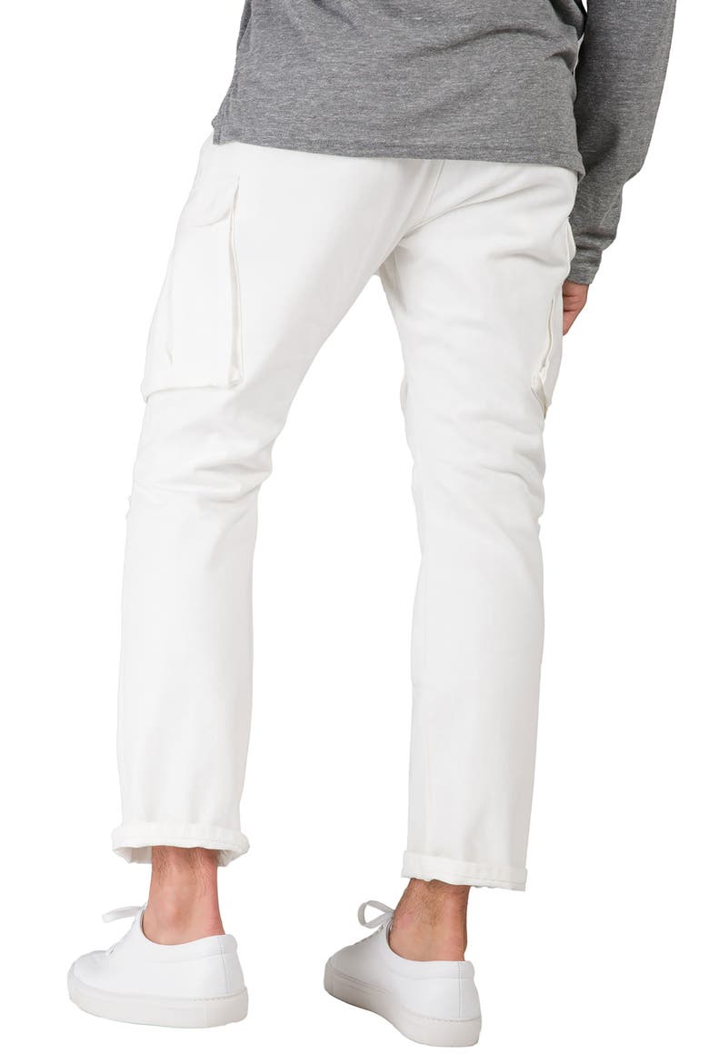 Distressed Slim Straight Cargo Jeans, Alternate, color, SNOWMAN