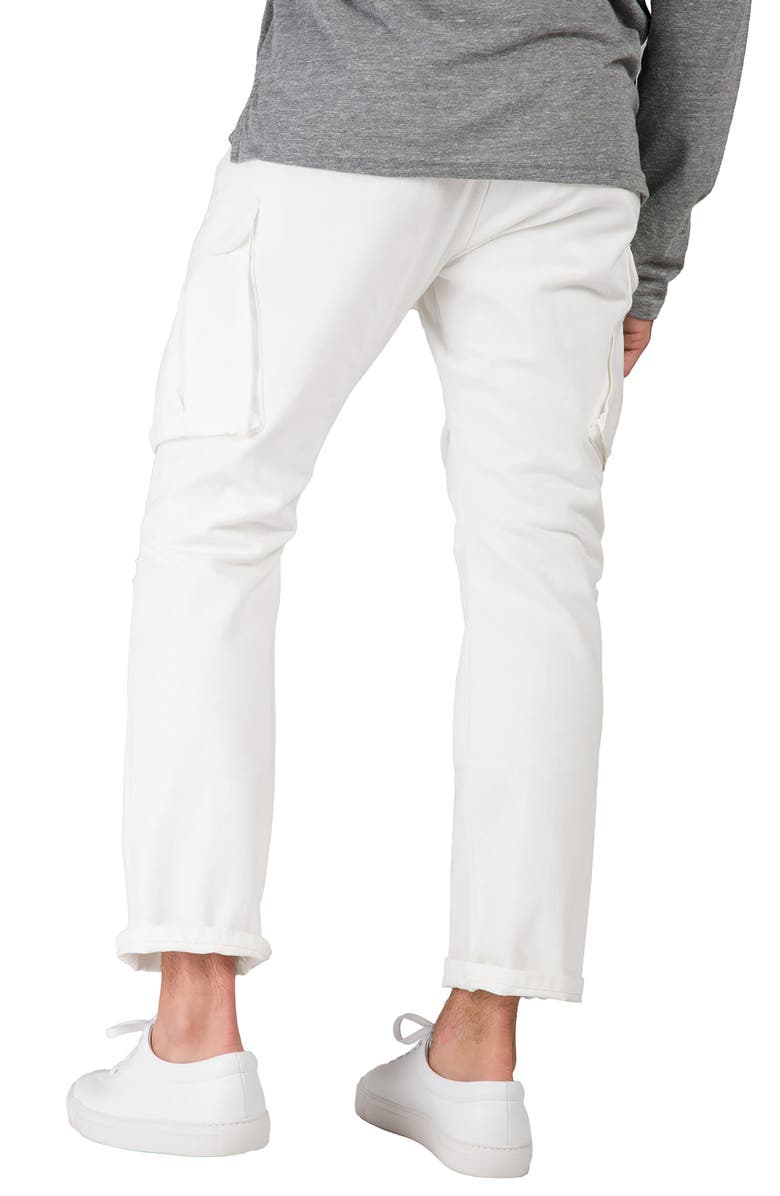 LEVEL 7 Distressed Slim Straight Cargo Jeans, Alternate, color, Snowman