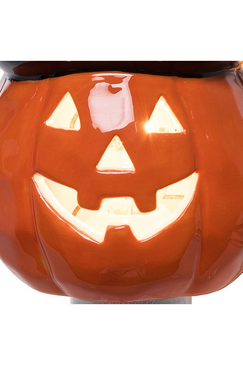 Witchy Pumpkin Halloween LED Teacup Nightlight, Alternate, color, Orange