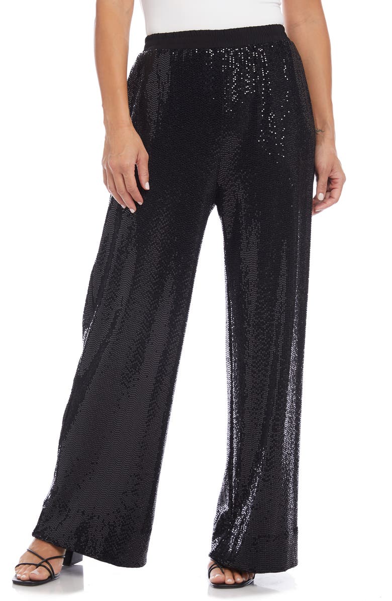 Karen Kane Sequin Wide Leg Pants, Main, color, 