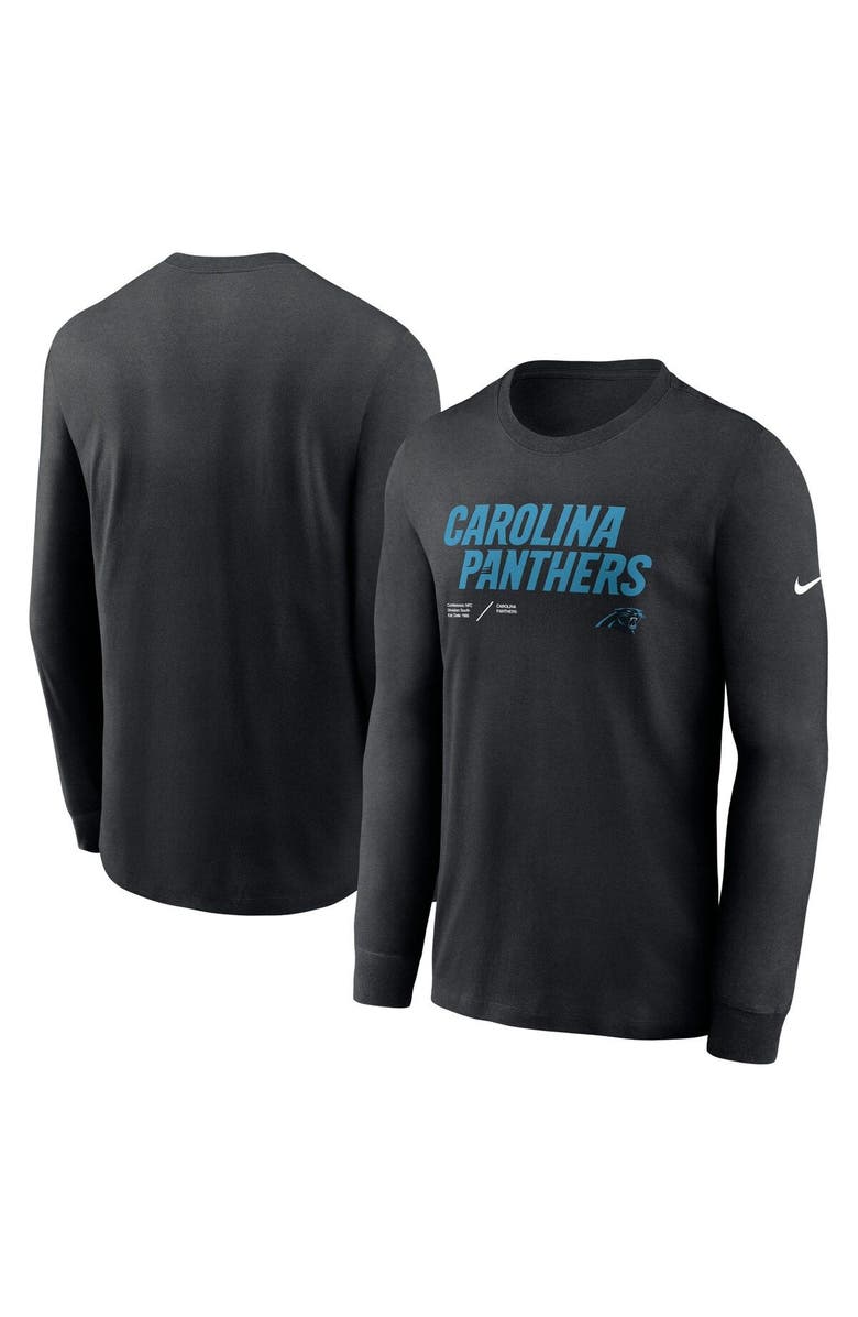 Nike Men's Nike Black Carolina Panthers Sideline Infograph Lock Up Performance Long Sleeve T-Shirt, Main, color, Black