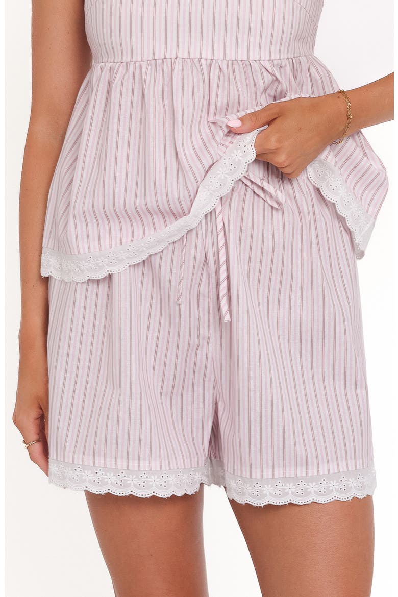 Birdie Stripe Cotton Babydoll Camisole & Shorts Set, Alternate, color, PINK STRIPE