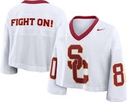 Nike Women's Nike White USC Trojans Oversized Logo Cropped Fashion Jersey