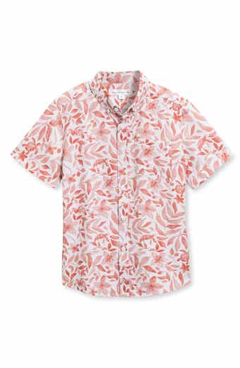 Vintage Summer Kids' Turtle Floral 4-Way Stretch Short Sleeve Button-Down Shirt