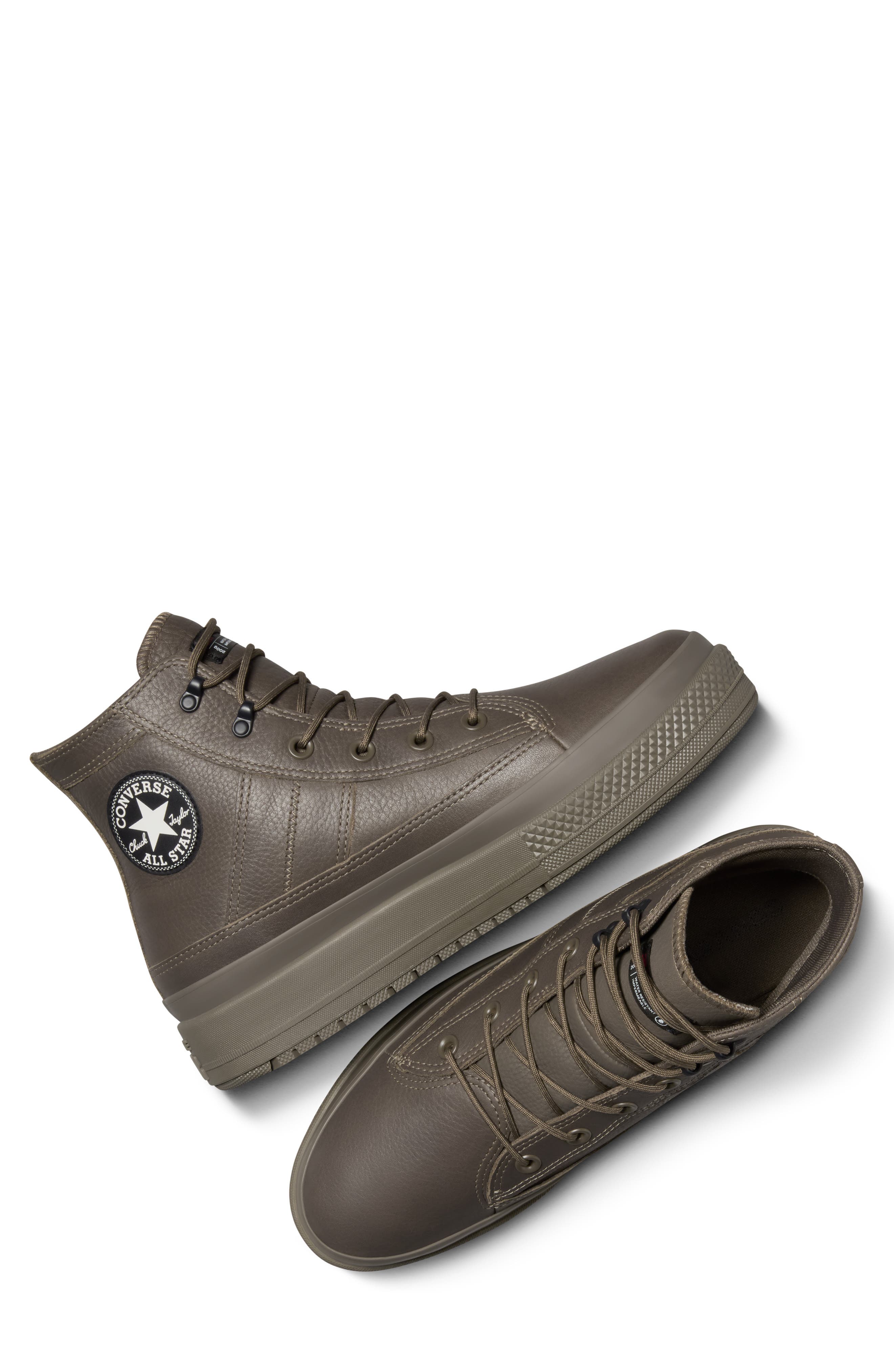 Converse Chuck Taylor<sup>®</sup> All Star<sup>®</sup> Equip Waterproof Leather Boot, Alternate, color, Truffle/ Truffle/ Black