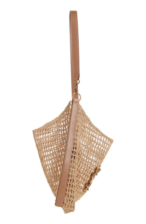 Saint Laurent Oxalis Raffia Macramé Shoulder Bag