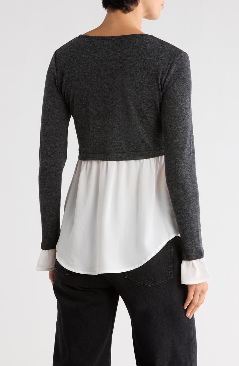 PATRIZIA LUCA Twofer Top, Alternate, color, Charcoal