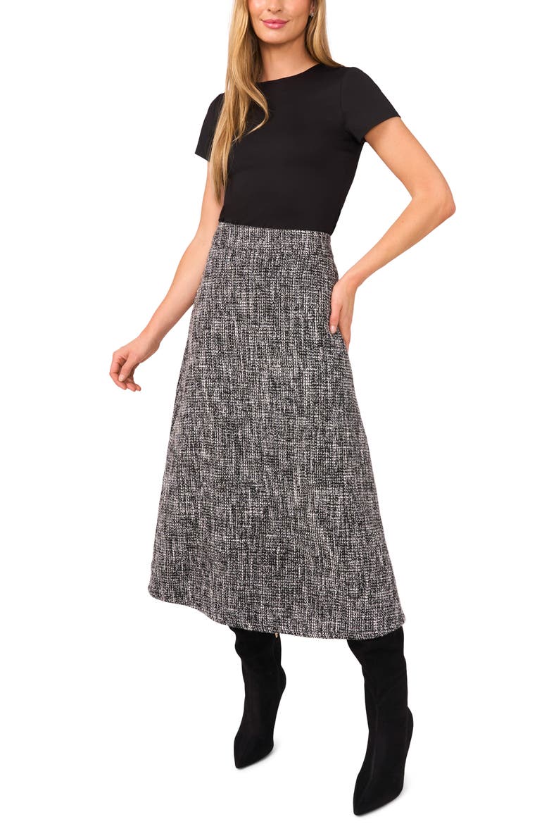 Flare Midi Skirt, Alternate, color, RICH BLACK